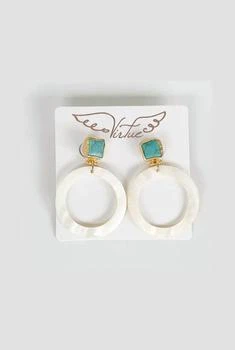 Virtue Jewelry Design | Women's Turquoise Post With Shell Hoops In White,商家Premium Outlets,价格¥320