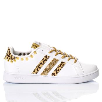 推荐Adidas Womens White Leather Sneakers商品