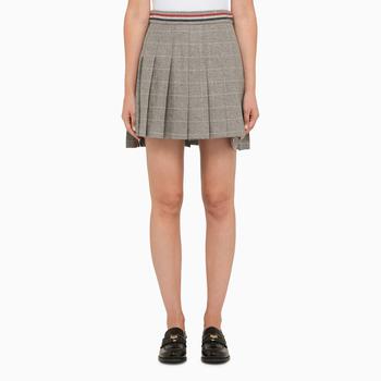 Thom Browne | Grey pleated mini skirt商品图片,