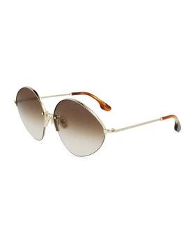 Victoria Beckham | V-Star Geometric Oval Metal Sunglasses 