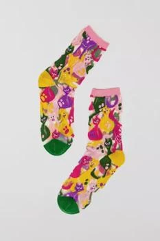 Sock Candy | Sock Candy Dopamine Cats Sheer Sock,商家Urban Outfitters,价格¥127