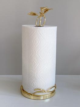 商品Gold Paper Towel Holder with Leaf Design - 7" Base图片