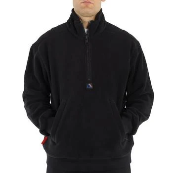 推荐Moncler Men's Black Zip Detail Fleece Sweatshirt, Size X-Large商品