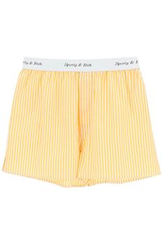 推荐Sporty & Rich Cassie Logo Band Striped Boxer Shorts商品