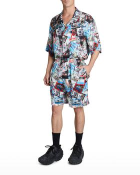 推荐Men's Postcard-Print Shorts商品