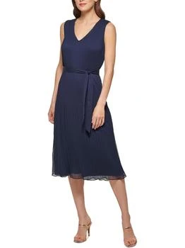 DKNY | Womens Pleated Polyester Midi Dress 5.6折