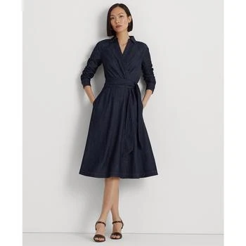Ralph Lauren | Women's Self-Belt Long-Sleeve Surplice Georgette Midi Dress 5.4折, 独家减免邮费