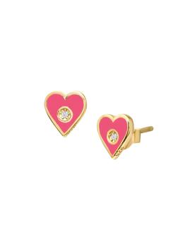 Gabi Rielle好不好, Gabi Rielle | 14K Goldplated Sterling Silver & White Crystal Heart Stud Earrings商品图片 6折
