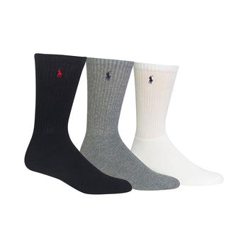 商品Ralph Lauren | Men's Socks, Extended Size Classic Athletic Crew 3 Pack,商家Macy's,价格¥112图片