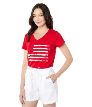 U.S. POLO ASSN. | V-Neck USPA Flag Graphic Tee商品图片,3.1折起