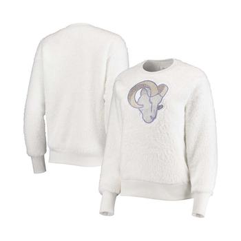 推荐Women's White Los Angeles Rams Milestone Tracker Pullover Sweatshirt商品