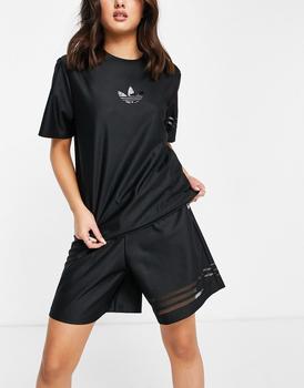 adidas originals推荐, Adidas | adidas Originals Bellista logo oversized t-shirt  in black商品图片 4.5折