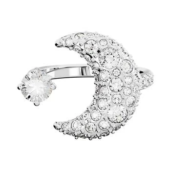 Swarovski | Silver-Tone Luna Crystal Moon Open Ring,商家Macy's,价格¥949
