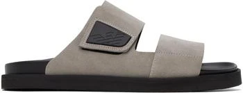 Emporio Armani | Taupe Velcro Sandals 