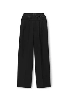 Alexander Wang | Wool Low-rise Tailored  Trouser With Pre-styled Logo Boxer Waistband 