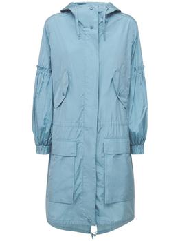 春装max mara大衣, Max Mara | Tech & Silk Taffeta Parka Hooded Coat商品图片 6折