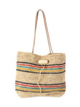 推荐​Hampton Striped Raffia Tote商品