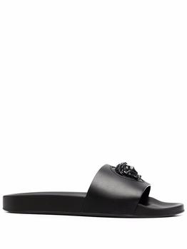 推荐Versace Men's  Black Leather Sandals商品