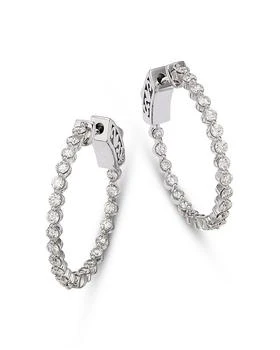 Bloomingdale's | Diamond Inside Out Small Hoop Earrings in 14K White Gold, 1.0 ct. t.w.,商家Bloomingdale's,价格¥35168