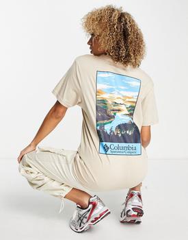 Columbia | Columbia Alpine Way boyfriend fit t-shirt in stone Exclusive at ASOS商品图片,