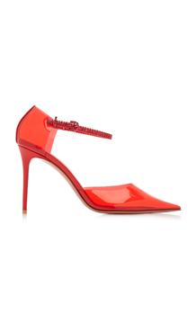 amina muaddi是什么牌子, Amina Muaddi | Amina Muaddi - Women's Ursina Crystal-Embellished PVC Pumps - Red/white - Moda Operandi商品图片 7折起