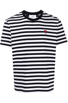 ami t恤真假, AMI | DE COEUR STRIPED T-SHIRT商品图片 