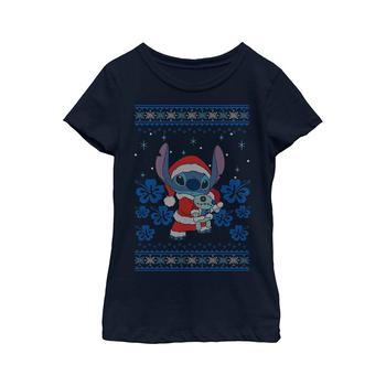 Disney | Girl's Lilo & Stitch Christmas with Scrump  Child T-Shirt商品图片,独家减免邮费