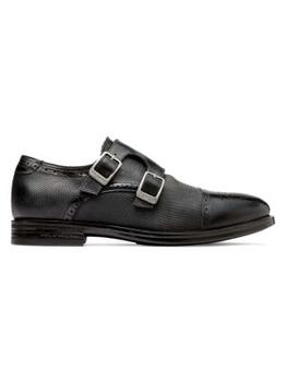 推荐Perforated Leather Double Monk Strap Shoes商品