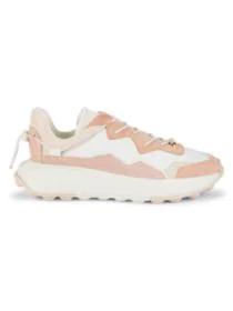 product Chevron Leather & Suede Wedge Sneakers image