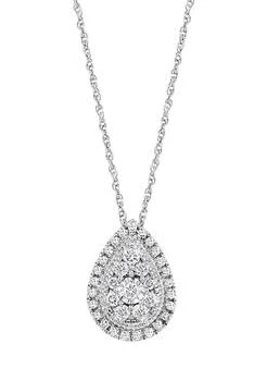 Effy | 1/2 ct. t.w. Diamond Miracle Set Pendant Necklace in Sterling Silver,商家Belk,价格¥1914