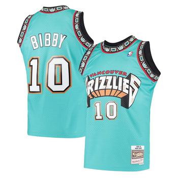 迈克达威, Mitchell and Ness | Men's Mike Bibby Turquoise Vancouver Grizzlies Hardwood Classics 1998-99 Swingman Jersey商品图片 