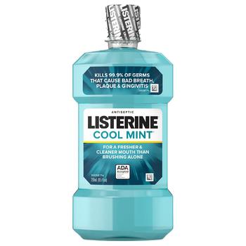 商品Listerine | Cool Mint Antiseptic Mouthwash, Mint Mint,商家Walgreens,价格¥26图片