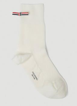 Thom Browne | Thom Browne Bow Detailed Logo Printed Socks商品图片,6.7折