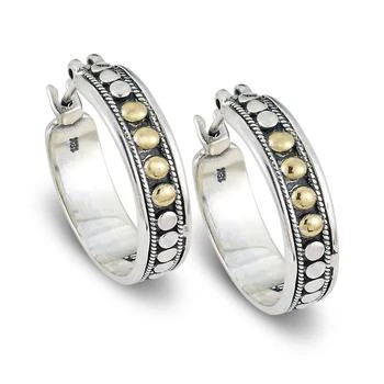 Samuel B. Jewelry | Sterling Silver And 18K Yellow Gold Dot Design Hoop Earrings,商家Premium Outlets,价格¥531