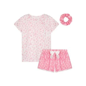 Sleep On It | Big Girls T-shirt and Shorts with Scrunchie Pajama Set, 3 Piece,商家Macy's,价格¥99