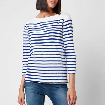 推荐Polo Ralph Lauren Women's Stripe Logo T-Shirt - Deckwash White/Heritage Royal商品