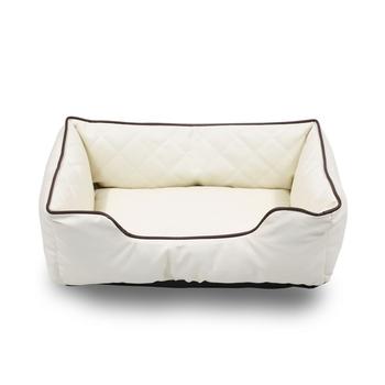 商品Macy's | Happycare Textiles Luxury All Sides Faux Leather Rectangle Pet Bed, 31"x23",商家Macy's,价格¥497图片