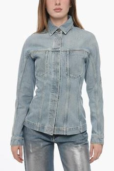 Alaia | Alaia Fitted Denims Jacket with Visible Stitchies,商家stork,价格¥4807