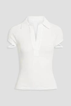 Helmut Lang | Ribbed cotton-jersey polo shirt,商家THE OUTNET US,价格¥495