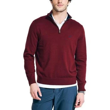 推荐Nautica Mens 1/4 Zip Mock Neck Pullover Sweater商品