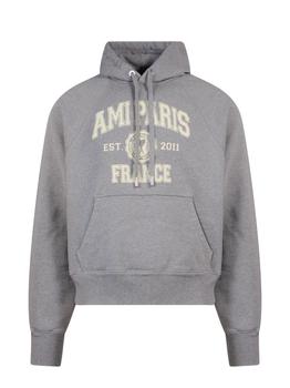 ami毛衣, AMI | AMI Logo Printed Long-Sleeved Hoodie商品图片 7.9折起