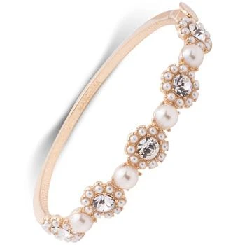 MARCHESA | Gold-Tone Crystal & Imitation Pearl Bangle Bracelet,商家Macy's,价格¥432