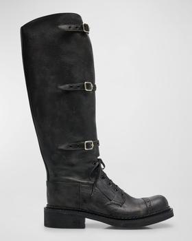 BLACKUP】NINING LEATHER BUCKLE LONG BOOTS｜East Buckle Boots