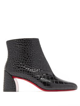 推荐Turela 55 crocodile-effect leather ankle boots商品