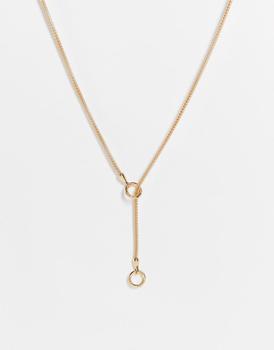 推荐ASOS DESIGN lariat necklace in thread through design in gold tone商品