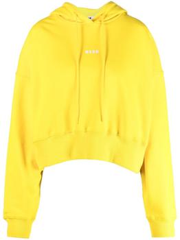 推荐MSGM logo-print cotton hoodie商品