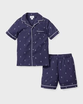 Petite Plume | Kid's La Mer Classic Pajama Shorts Set, Size 6M-14,商家Neiman Marcus,价格¥364