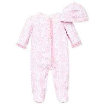 Little Me | Baby Girls Damask Footed Coverall and Hat, 2 Piece Set 独家减免邮费