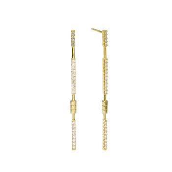 商品Âme Totem 18K Yellow Gold, Lab-Grown Diamond 0.85ct. tw. Long Drop Earrings图片