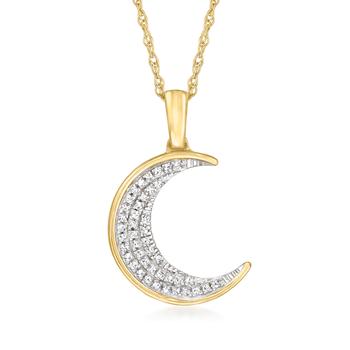 商品Canaria Diamond-Accented Moon Pendant Necklace in 10kt Yellow Gold,商家Premium Outlets,价格¥1307图片